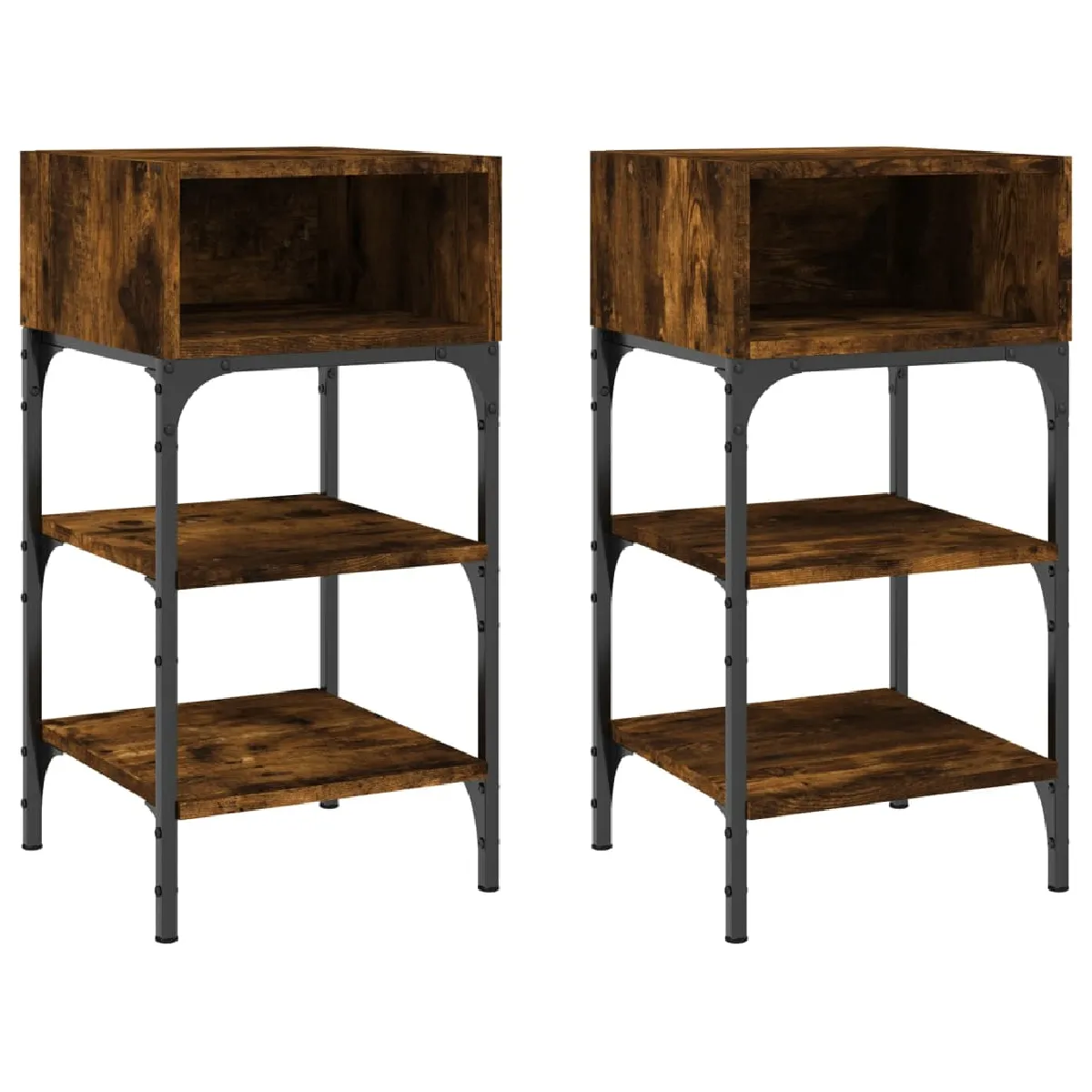 Lot De 2 Tables De Chevet Avec Compartiment Et Étagères 35 X 34,5 X Dec035800