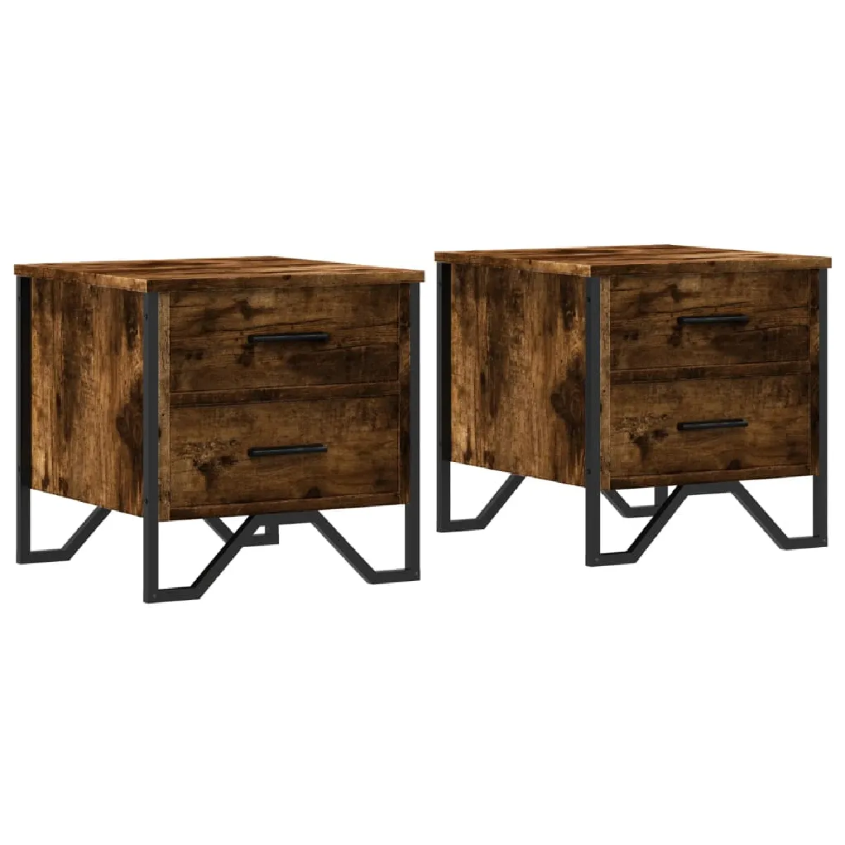 Lot De 2 Tables De Chevet Avec Deux Tiroirs 40 X 41 X 40 Dec035127