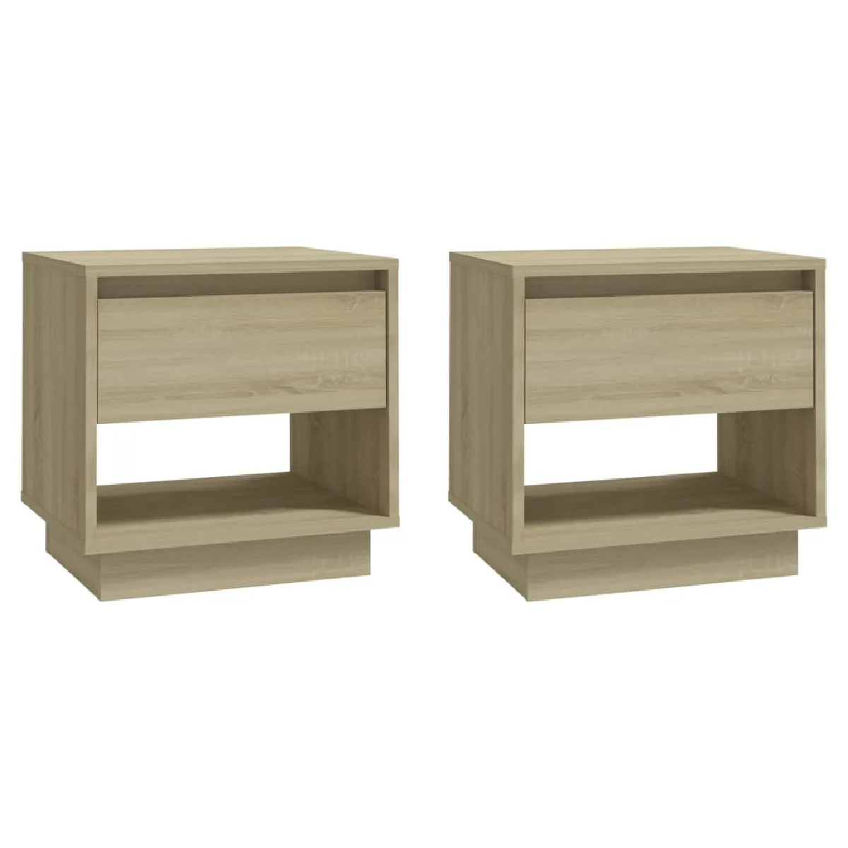 Lot De 2 Tables De Chevet Avec Tiroir Et Compartiment Ouvert 45 X 34 Dec035291