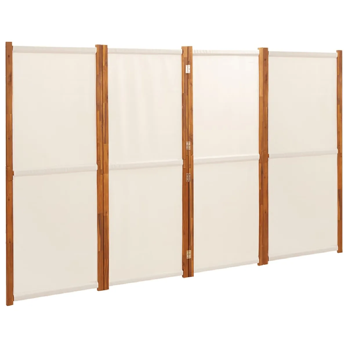 Paravent Séparateur De Pièce Cloison 4 Panneaux 280 X 180 Cm Textilène Crème Et Dec030858