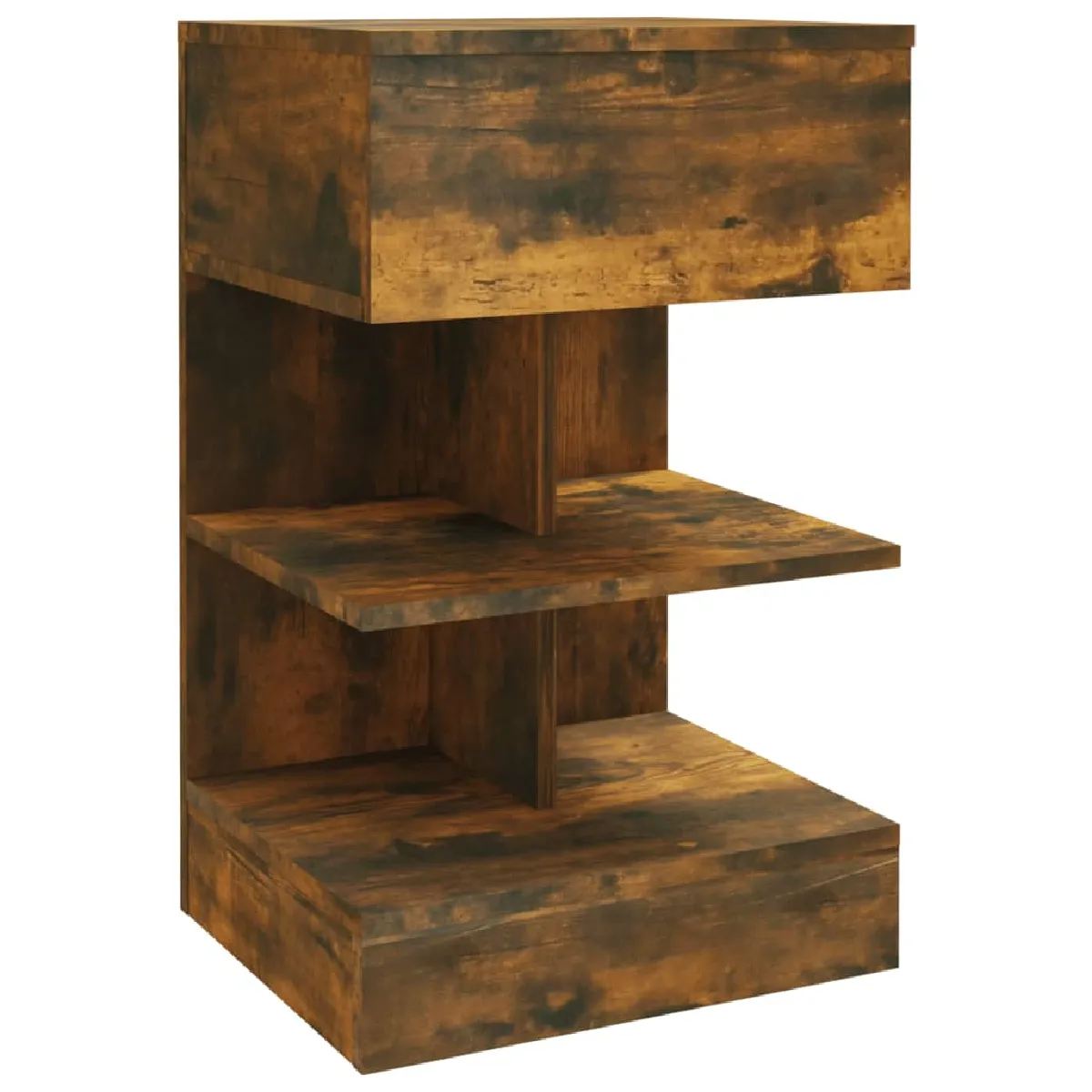 Table De Chevet Avec Étagères De Rangement 40 X 35 X 65 Cm Bois Dec033597