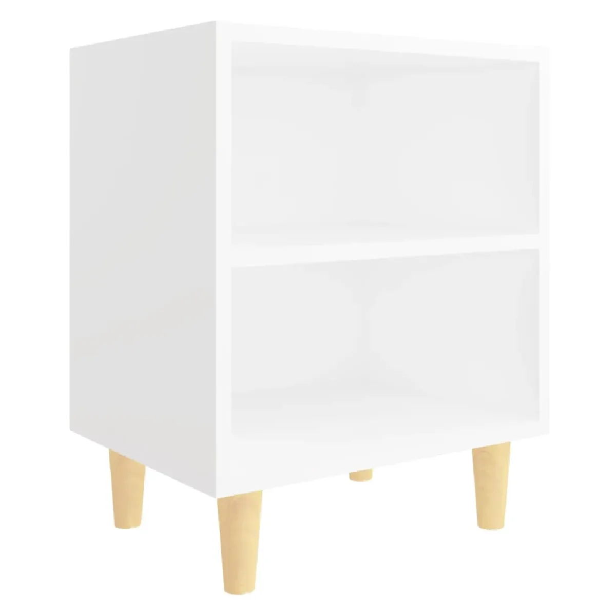 Table De Chevet Deux Étagères Avec Pieds En Bois 40 X 30 X 50 Dec033213