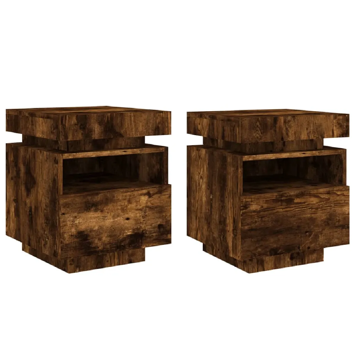 Lot De 2 Tables De Chevet Avec Tiroir Et Led 40 X 39 X Dec032826