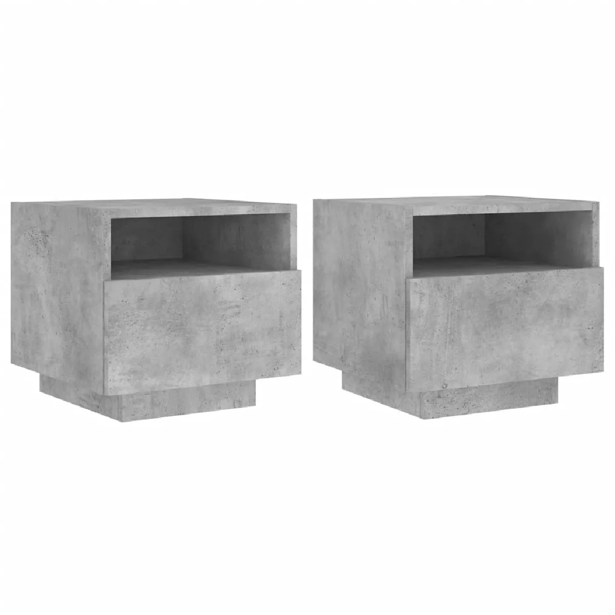 Lot De 2 Tables De Chevet Avec Tiroir Et Led Rvb En Bois D'ingénierie Dec032833