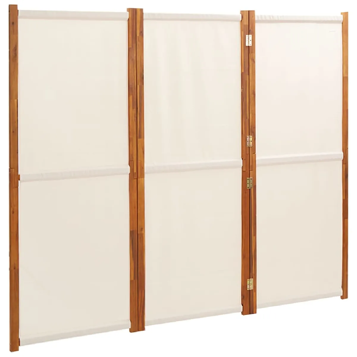 Paravent Séparateur De Pièce Cloison 3 Panneaux 210 X 180 Cm Textilène Crème Et Dec030760