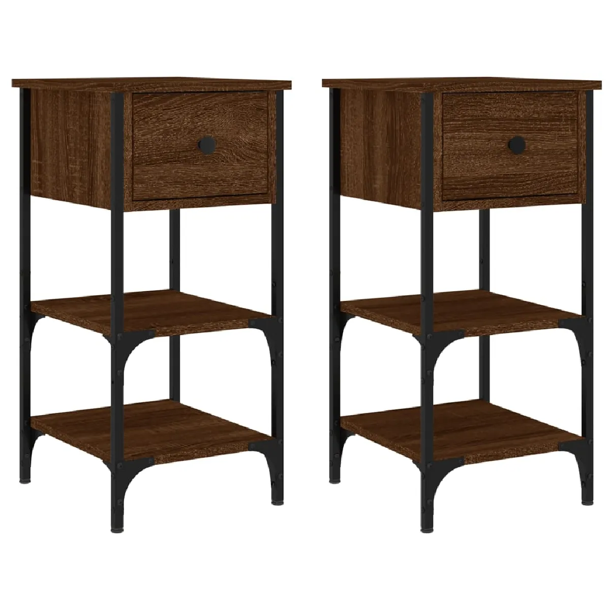 Lot De 2 Tables De Chevet Avec Tiroir Et Étagères 34 X 36 X Dec035157