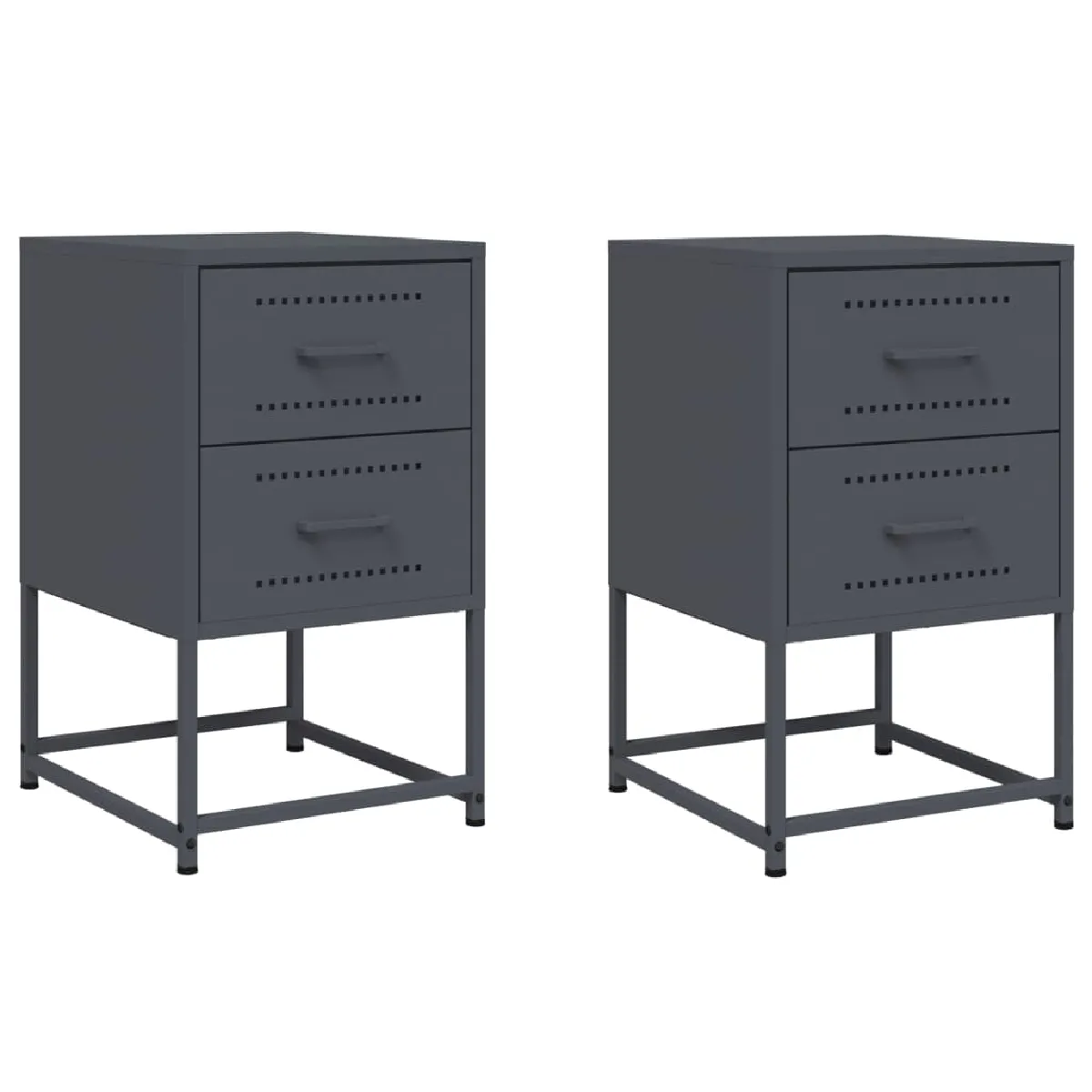Lot De 2 Tables De Chevet Avec Deux Tiroirs 36 X 39 X 60,5 Dec034829