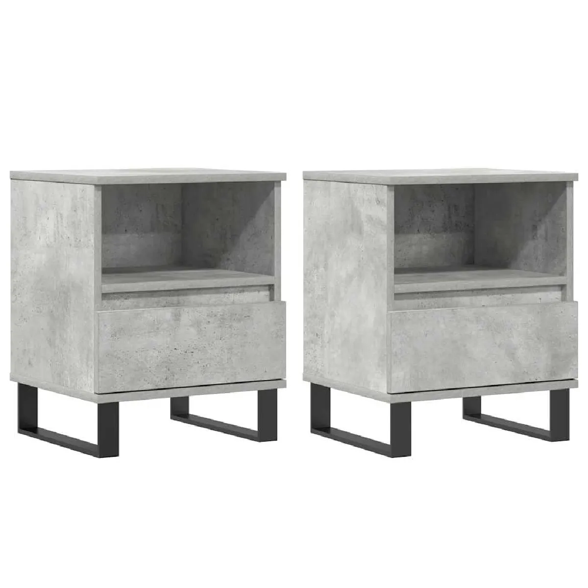 Lot De 2 Tables De Chevet Avec Tiroir Et Compartiment Ouvert 40 X 35 Dec035376