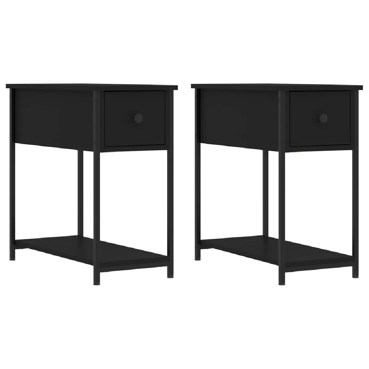 Lot De 2 Tables De Chevet Avec Tiroir Et Étagère 30 X 60 X Dec035457