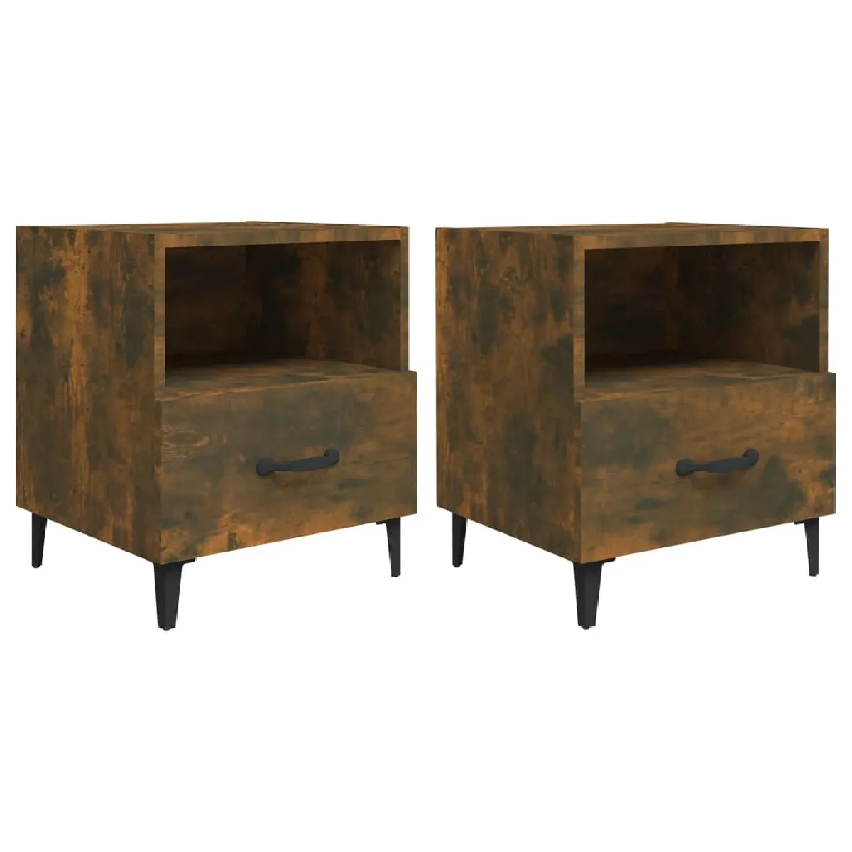 Lot De 2 Tables De Chevet 40 X 35 X 47,5 Cm Avec Tiroir Dec035152