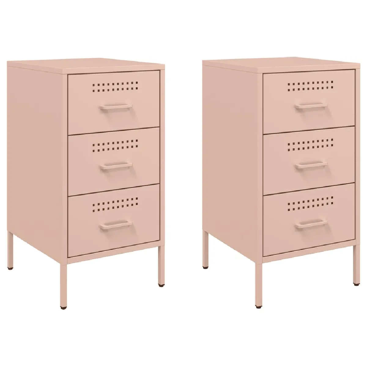 Lot De 2 Tables De Chevet Avec 3 Tiroirs 36 X 39 X 68 Dec035638