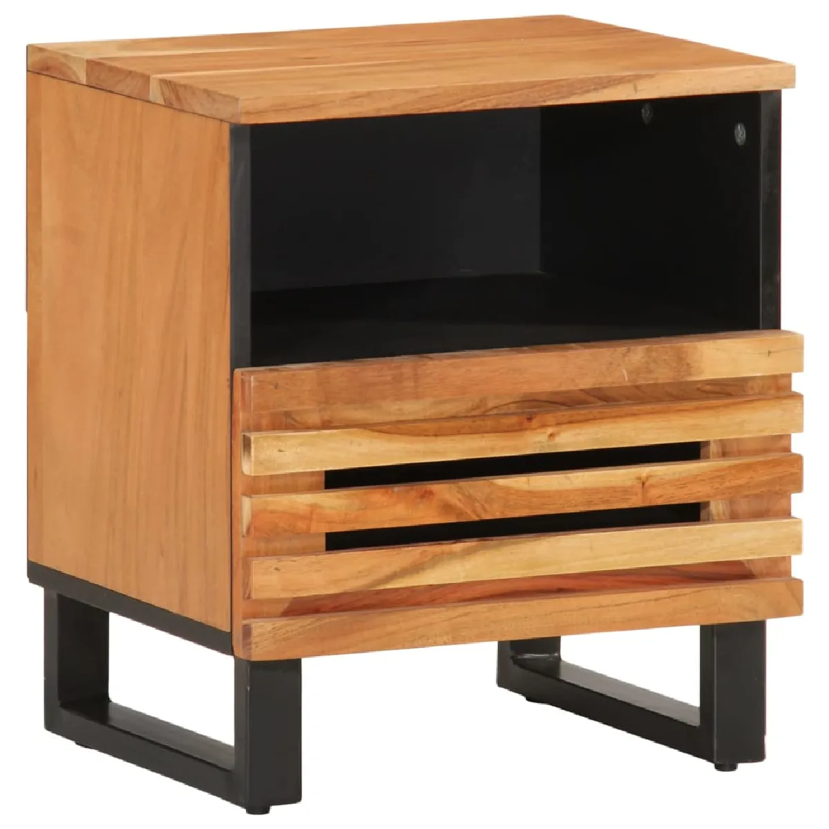Table De Chevet Étagère Ouverte Et Tiroir 40 X 34 X 46 Cm Bois Dec032982