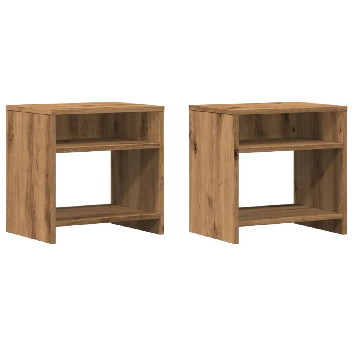 Lot De 2 Tables De Chevet Avec Deux Compartiments 40 X 30 X 40 Dec035055