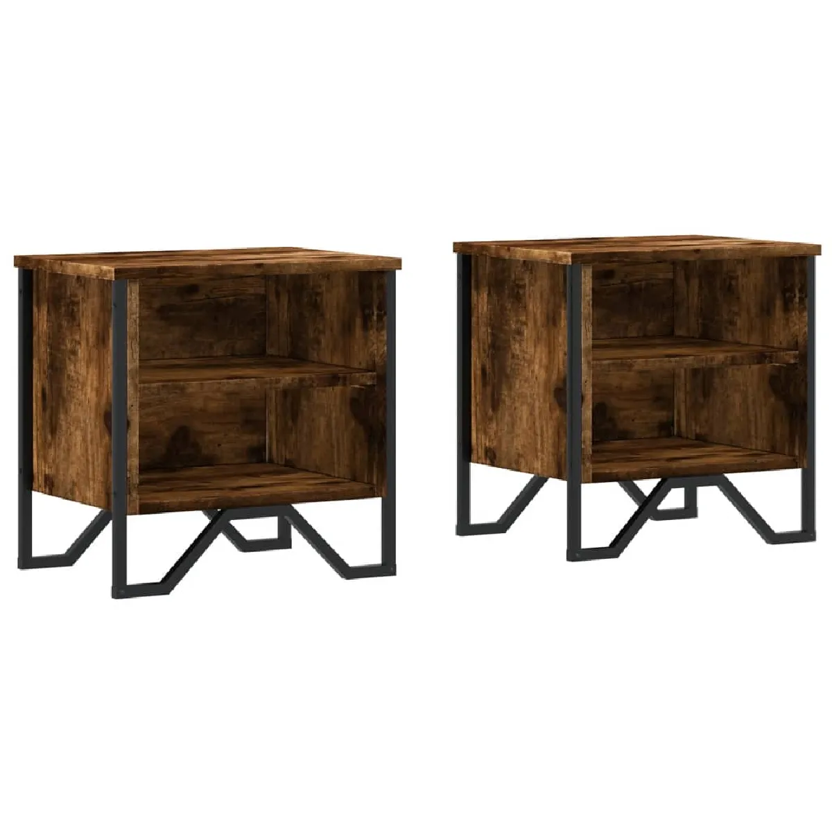 Lot De 2 Tables De Chevet Avec Compartiment Ouvert 40 X 30 X 40 Dec035074
