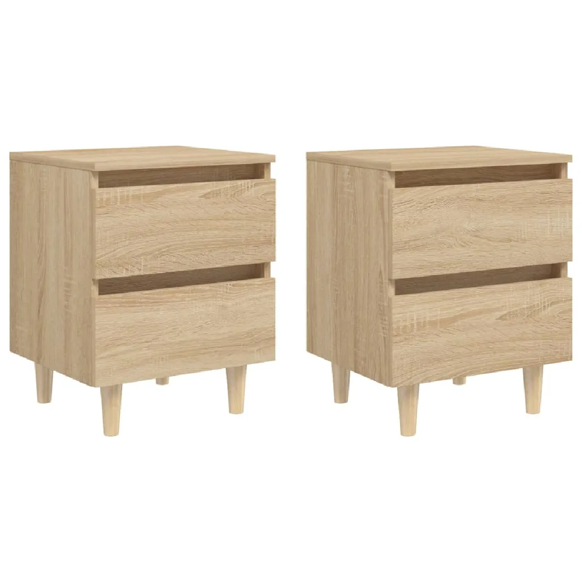 Lot De 2 Tables De Chevet Avec Deux Tiroirs 40 X 35 X 50 Dec036200