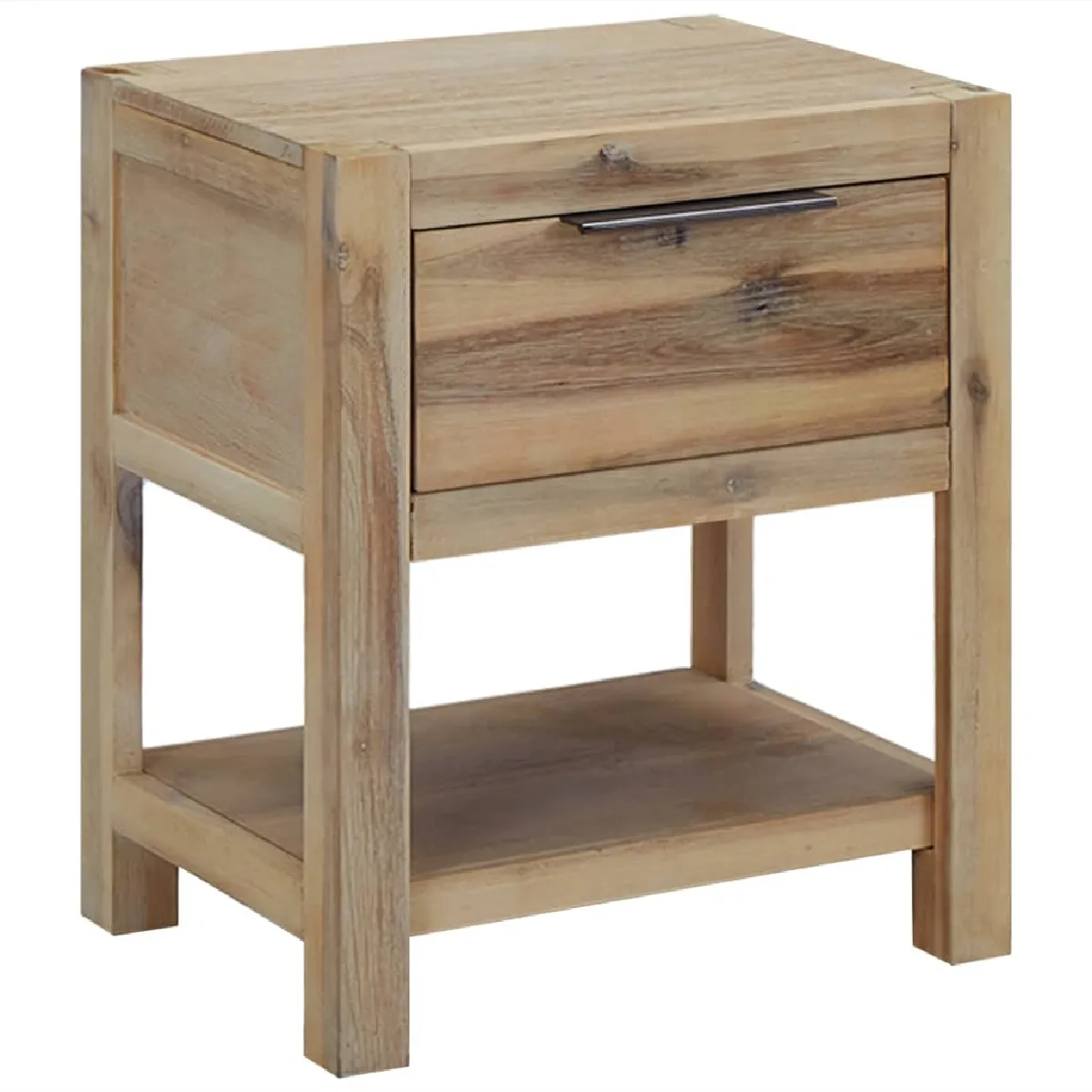 Table De Chevet Avec Tiroir Et Étagère 40 X 30 X 48 Cm Bois Dec033285