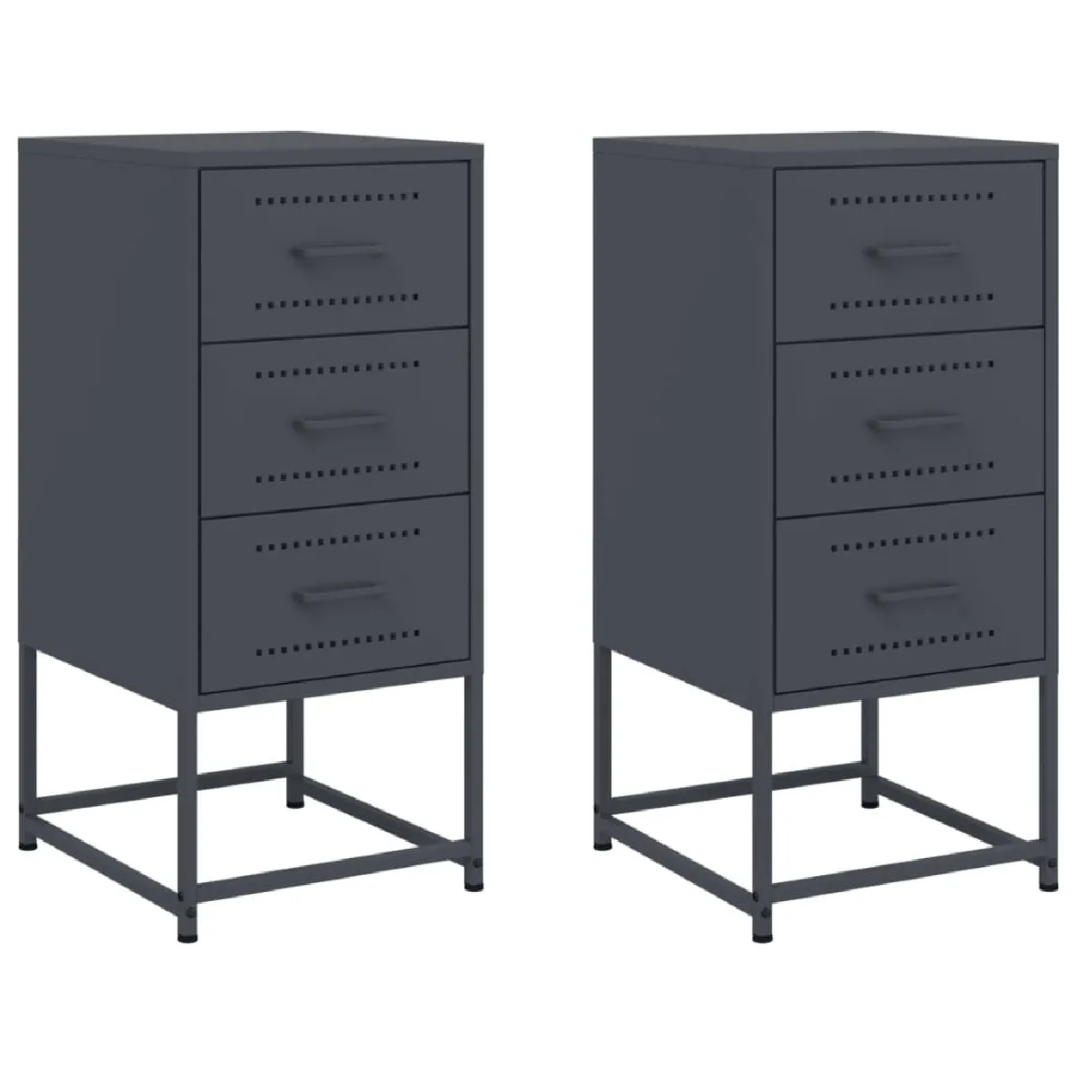 Lot De 2 Tables De Chevet Avec 3 Tiroirs 36 X 39 X 78 Dec034833