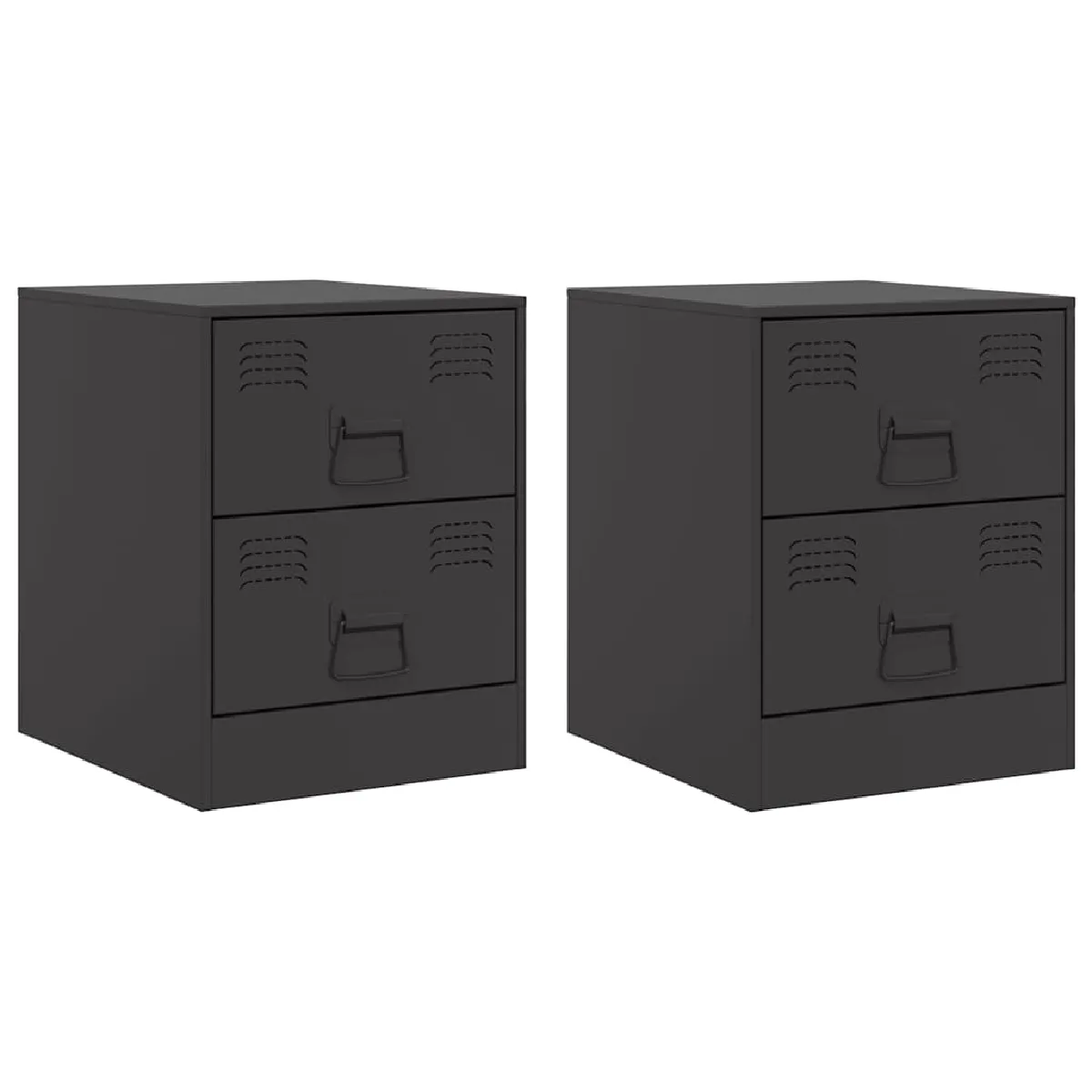 Lot De 2 Tables De Chevet Avec Tiroirs 34,5 X 39 X 44 Cm Dec035461