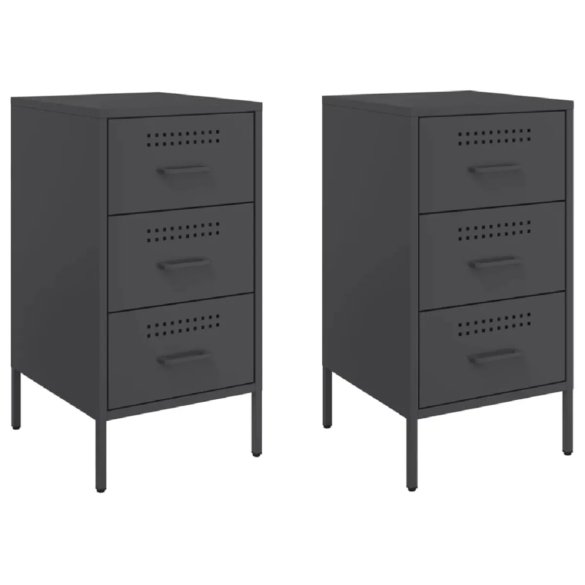 Lot De 2 Tables De Chevet Avec 3 Tiroirs 36 X 39 X 68 Dec035489