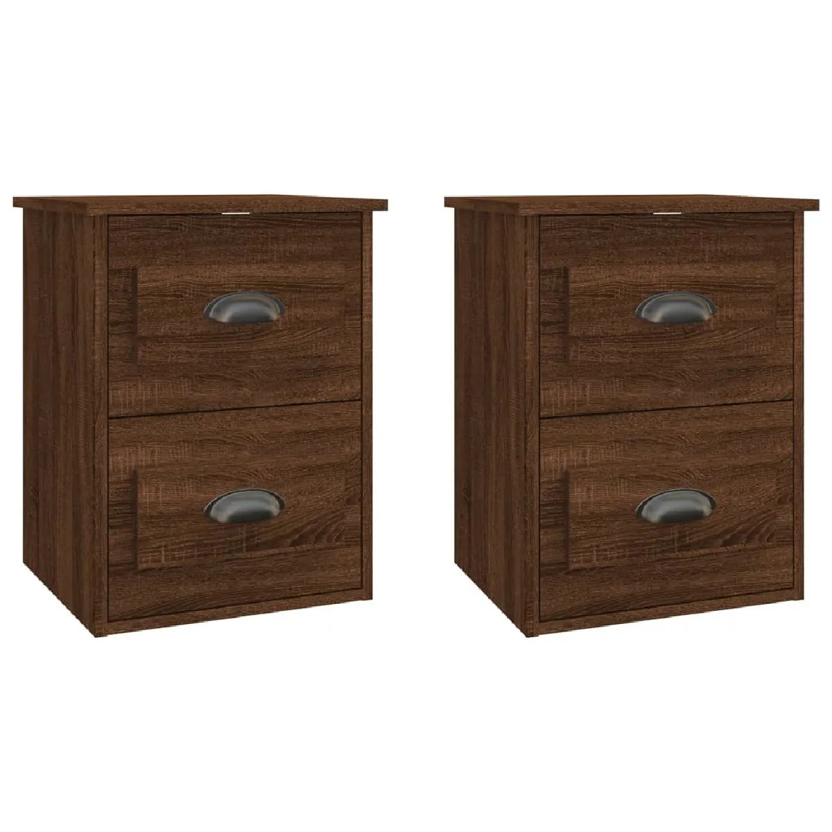 Lot De 2 Tables De Chevet Murales Avec Deux Tiroirs 41,5 X 36 X Dec036059
