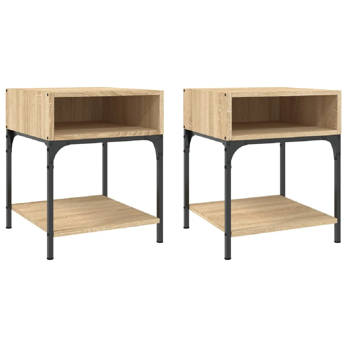 Lot De 2 Tables De Chevet Avec Compartiment Ouvert 40 X 41 X 50 Dec035281