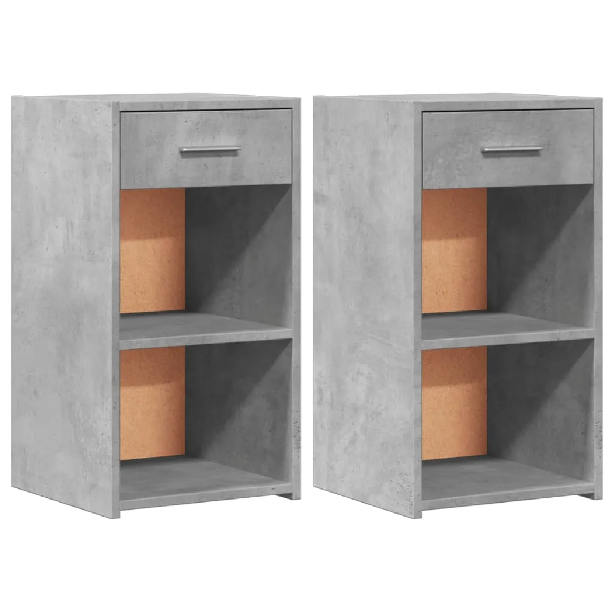 Lot De 2 Tables De Chevet Avec Compartiments Ouverts Et Tiroir 35 X 34 Dec035341