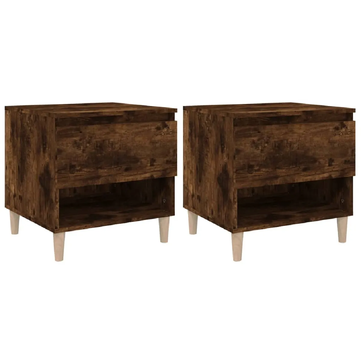 Lot De 2 Tables De Chevet Avec Tiroir Et Compartiment Ouvert 50 X 46 Dec035148