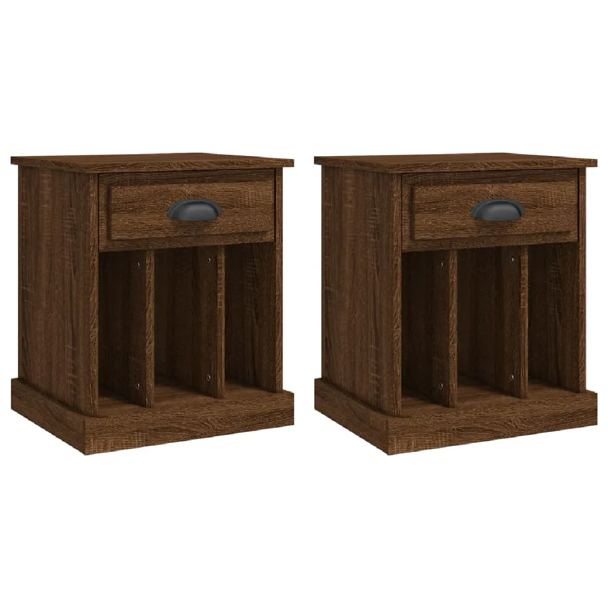 Lot De 2 Tables De Chevet Avec Tiroir Et 3 Compartiments 43 X 36 Dec035205