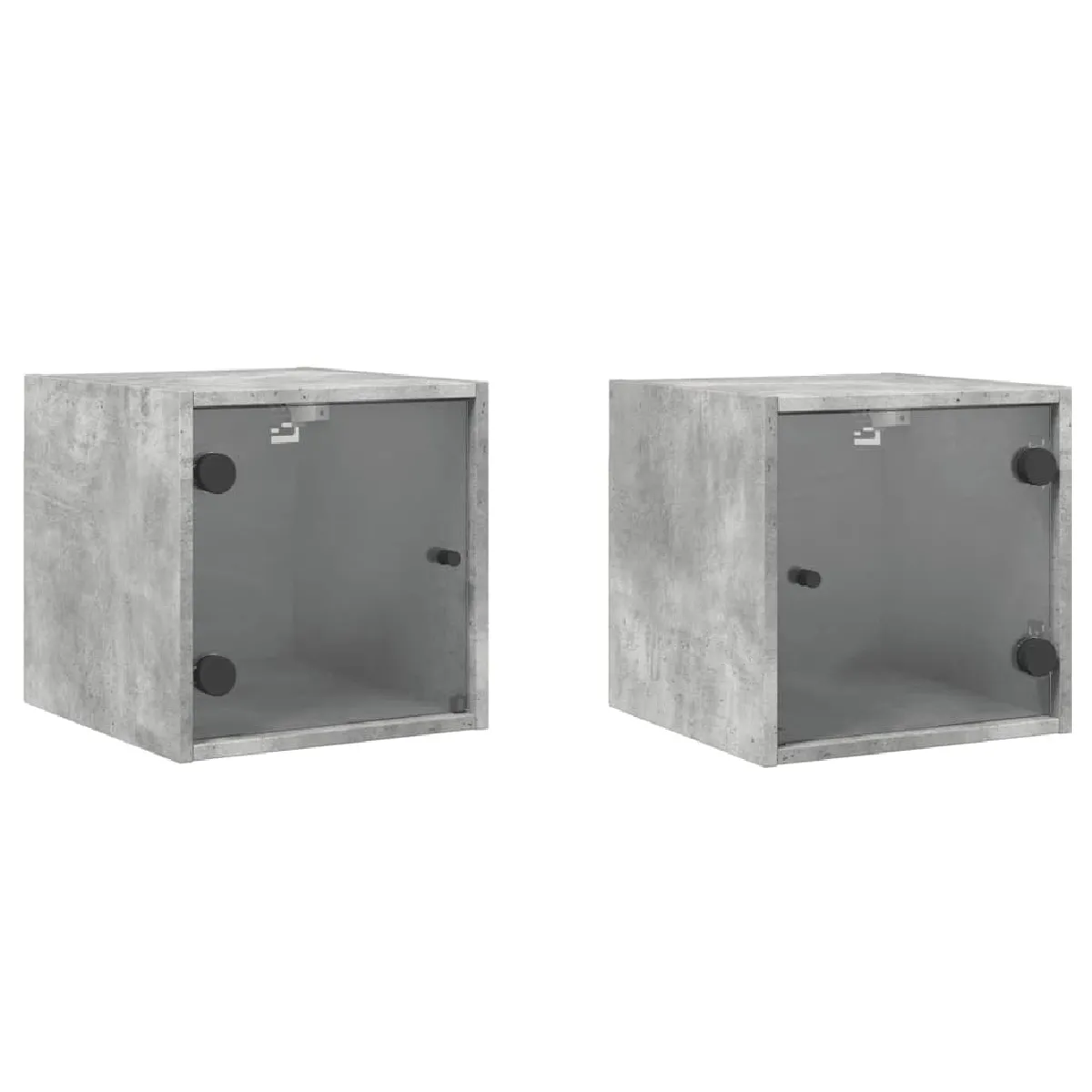 Lot De 2 Tables De Chevet Avec Portes Vitrées 35 X 37 X 35 Dec035977