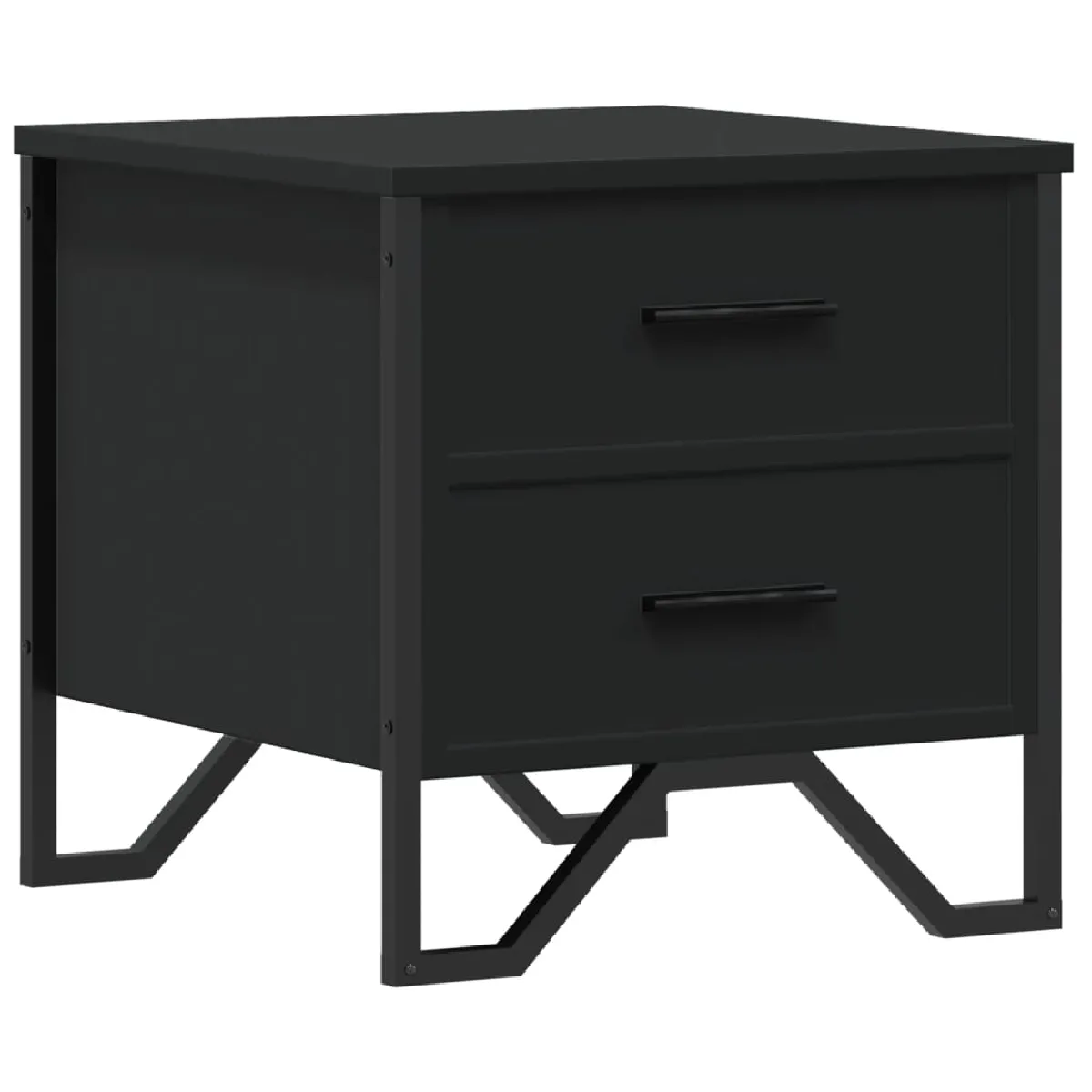 Table De Chevet Avec Deux Tiroirs 40 X 41 X 40 Cm Bois D'ingénierie Dec034476