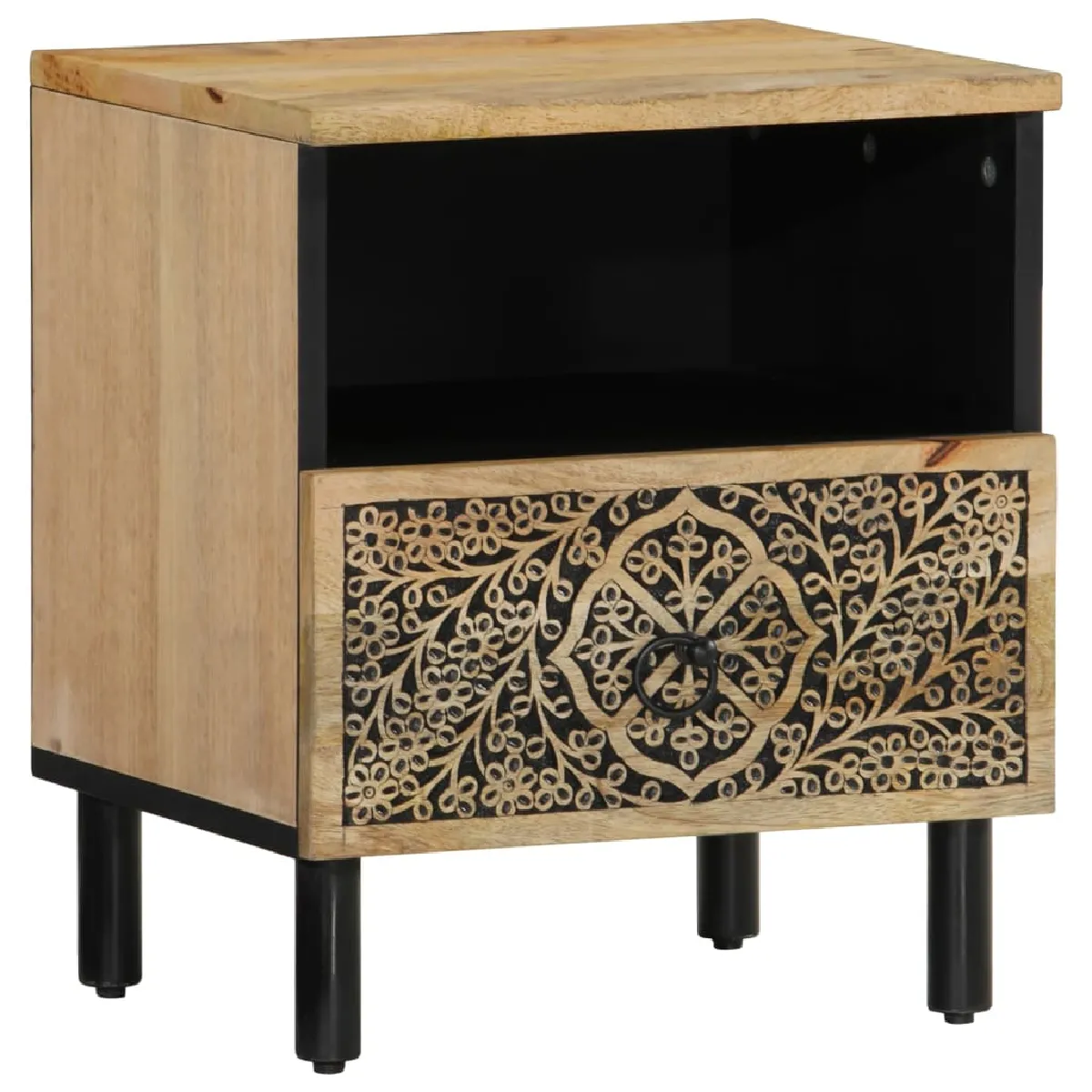 Table De Chevet Avec Tiroir Et Compartiment Ouvert 40 X 33 X 46 Cm Dec032971