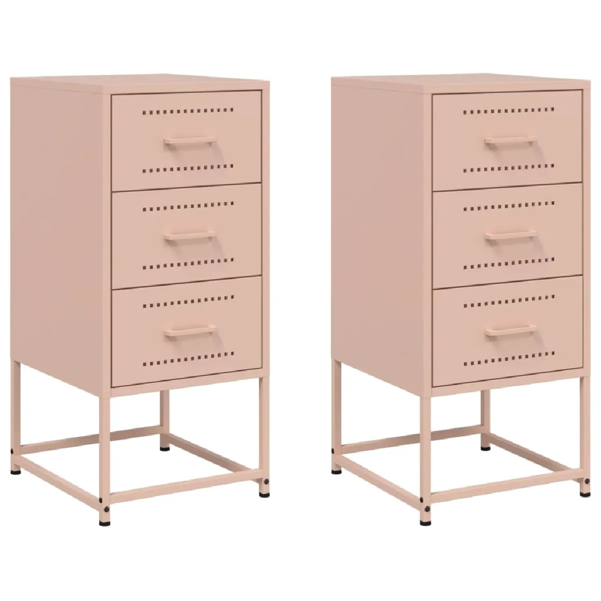 Lot De 2 Tables De Chevet Avec 3 Tiroirs 36 X 39 X 78 Dec035639