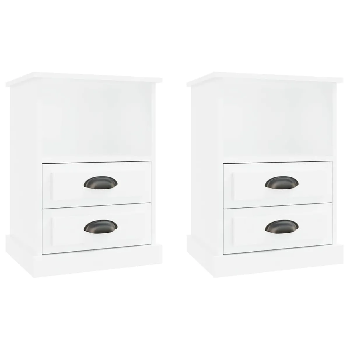 Lot De 2 Tables De Chevet Avec Tiroirs Et Compartiment 43 X 36 X Dec035034