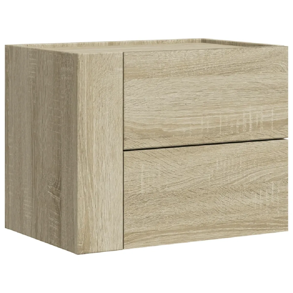 Table De Chevet Murale Avec Deux Tiroirs 45 X 30 X 35 Cm Bois Dec034287