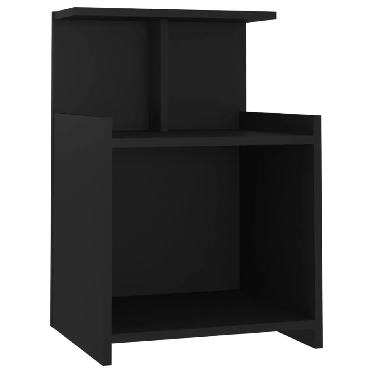 Table De Chevet 3 Étagères Ouvertes 40 X 35 X 60 Cm Aggloméré Noir Dec034444