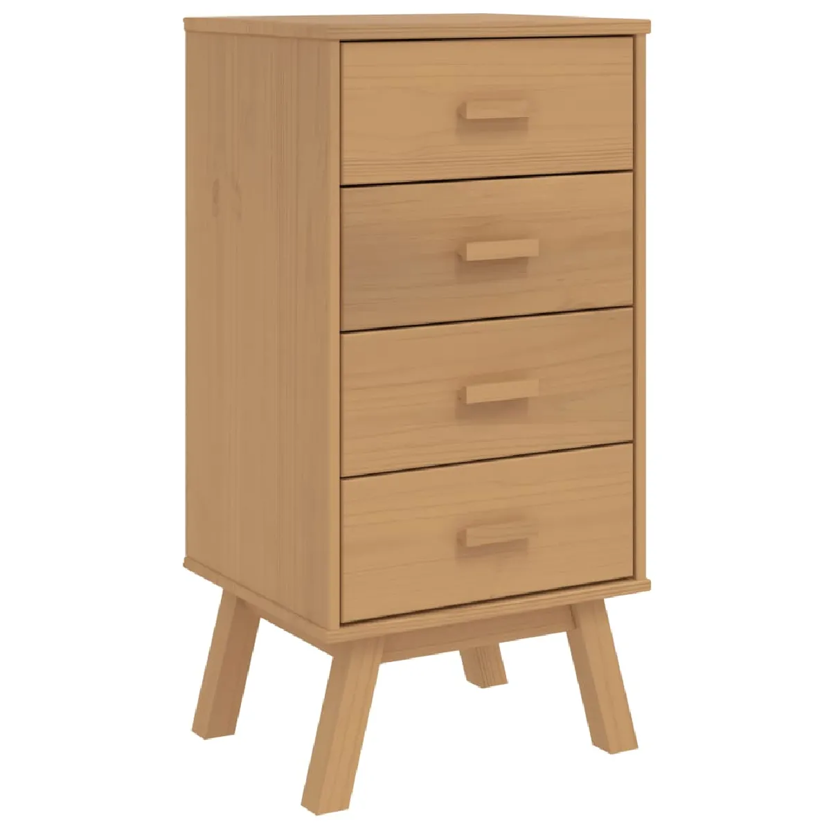 Table De Chevet Avec 4 Tiroirs 45 X 39 X 90 Cm En Bois Dec034537
