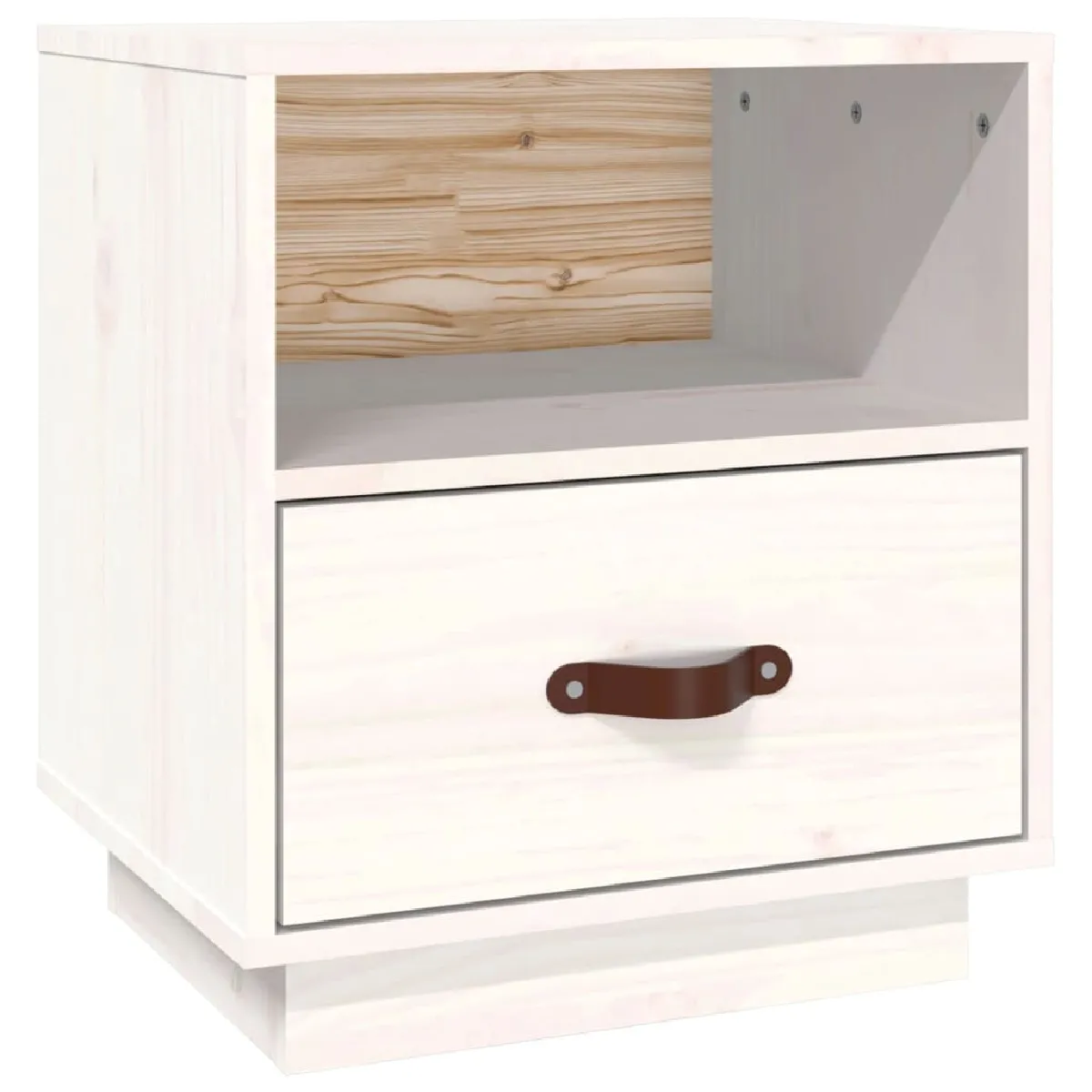 Table De Chevet Avec Tiroir Et Compartiment 40 X 34 X 45 Cm Bois Dec033348