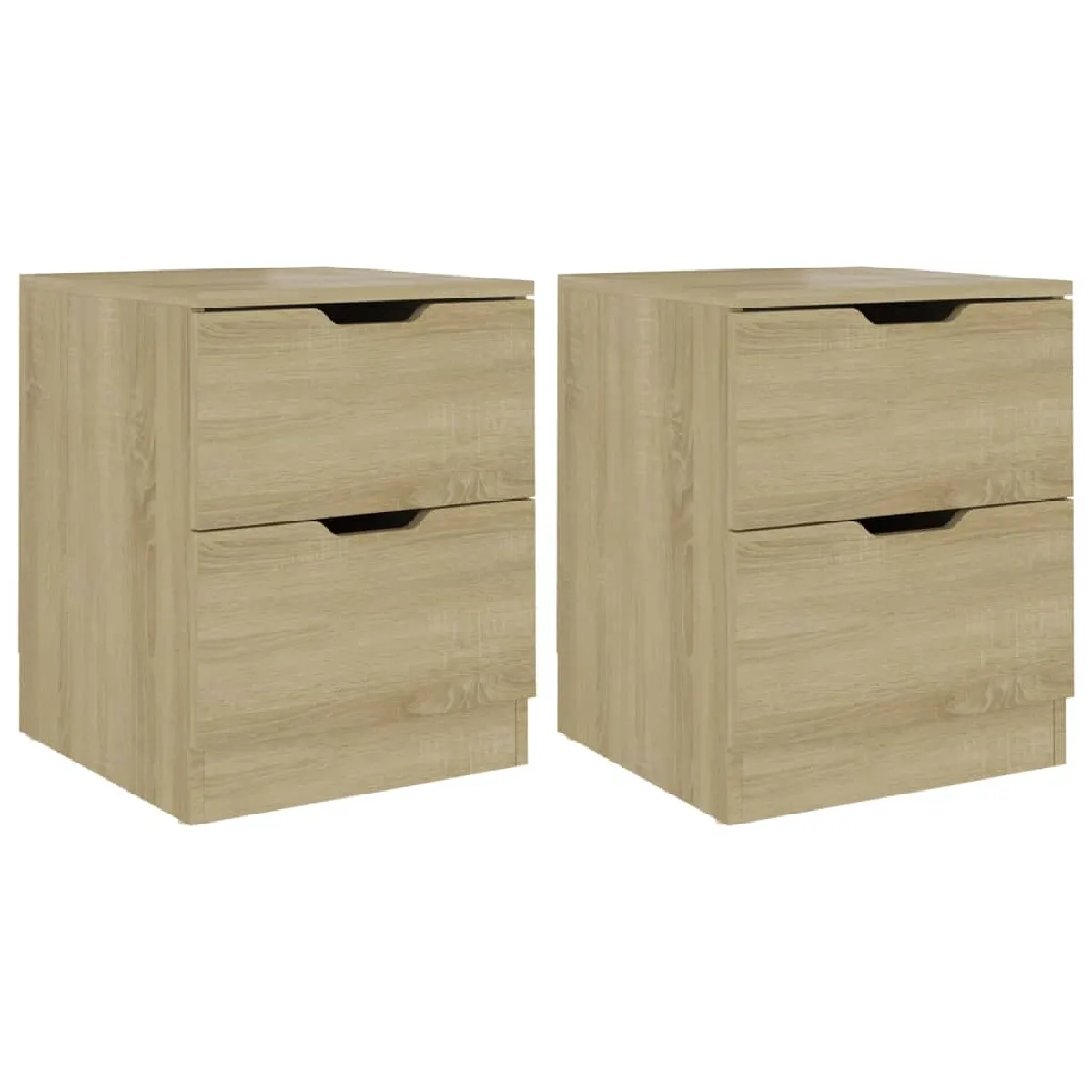 Lot De 2 Tables De Chevet Avec Deux Tiroirs 40 X 40 X 50 Dec035277