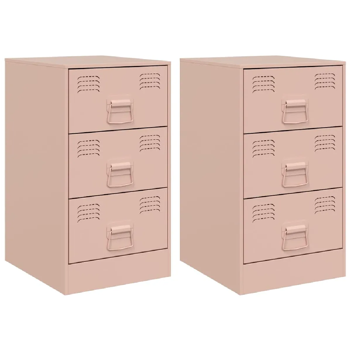 Lot De 2 Tables De Chevet Avec 3 Tiroirs 34,5 X 39 X 62 Dec035625