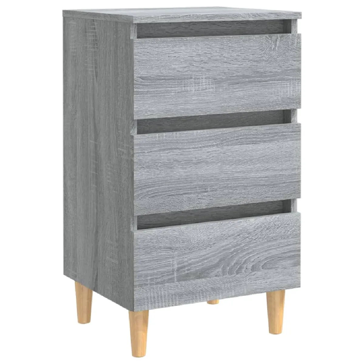 Table De Chevet 3 Tiroirs Avec Pieds En Bois 40 X 35 X 69 Dec033225