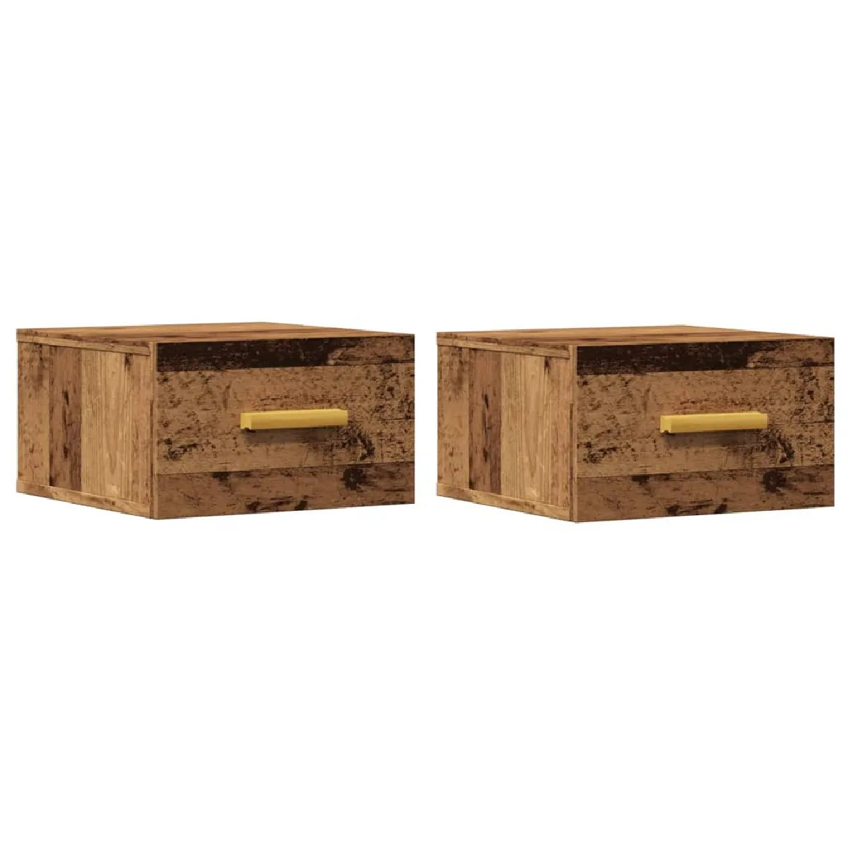 Lot De 2 Tables De Chevet Murales Avec Tiroir 35 X 35 X 20 Dec036119