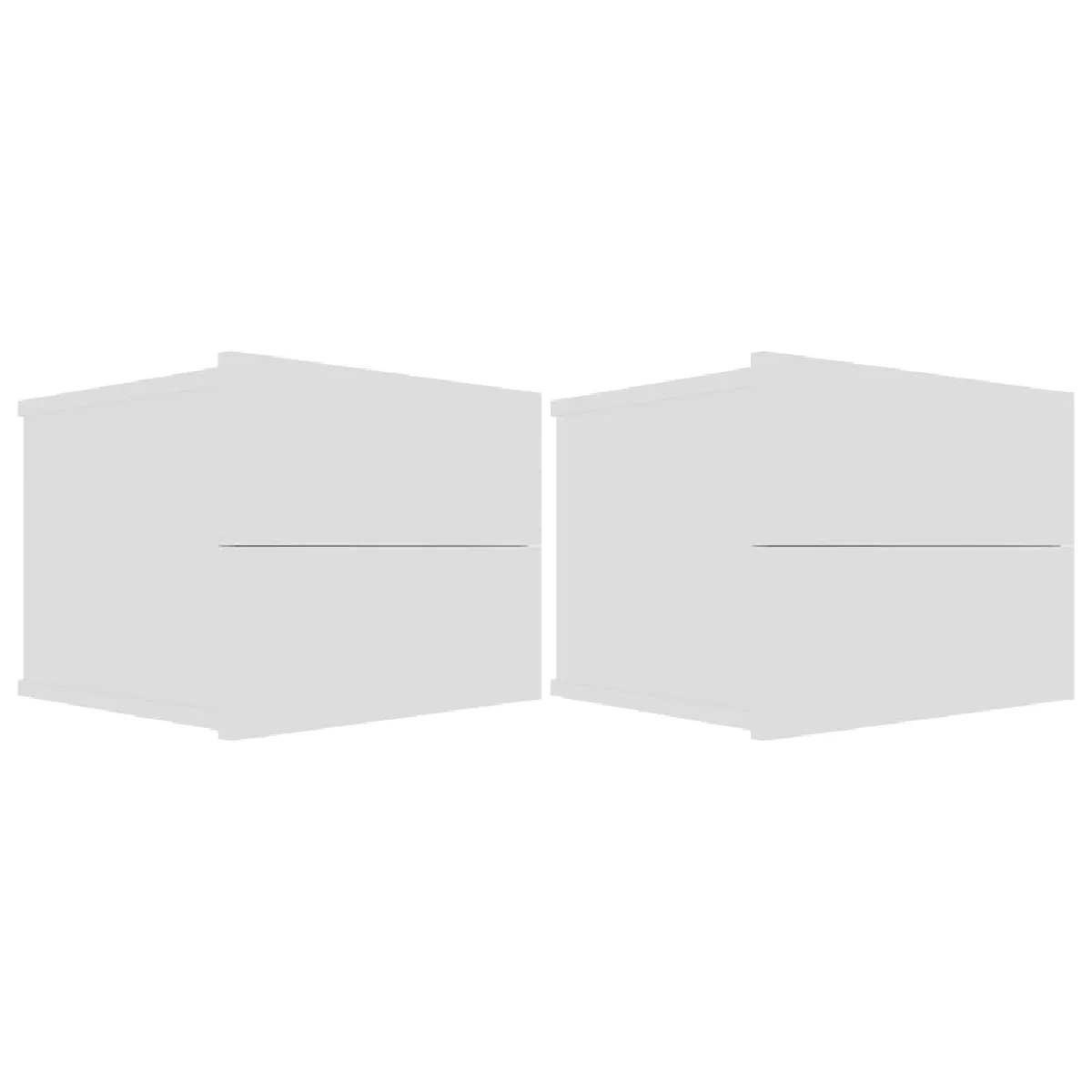 Lot De 2 Tables De Chevet Murales Avec Tiroirs 40 X 30 X 30 Dec034887