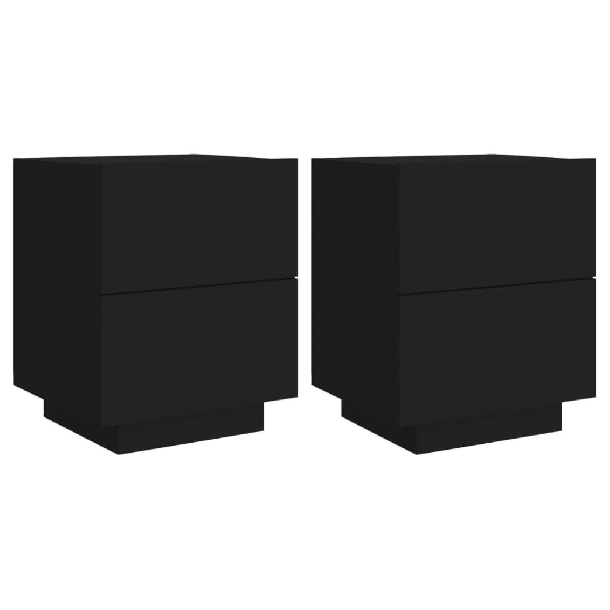 Lot De 2 Tables De Chevet Avec Tiroirs Et Led 45 X 40 X Dec032859