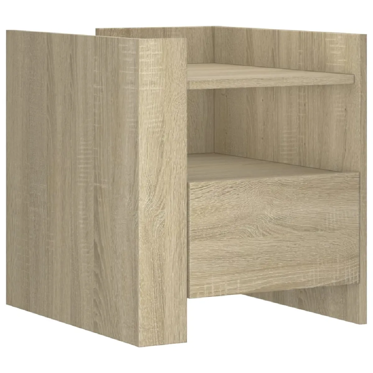 Table De Chevet Avec Tiroir Et Étagère 45 X 50 X 50 Cm Bois Dec033883