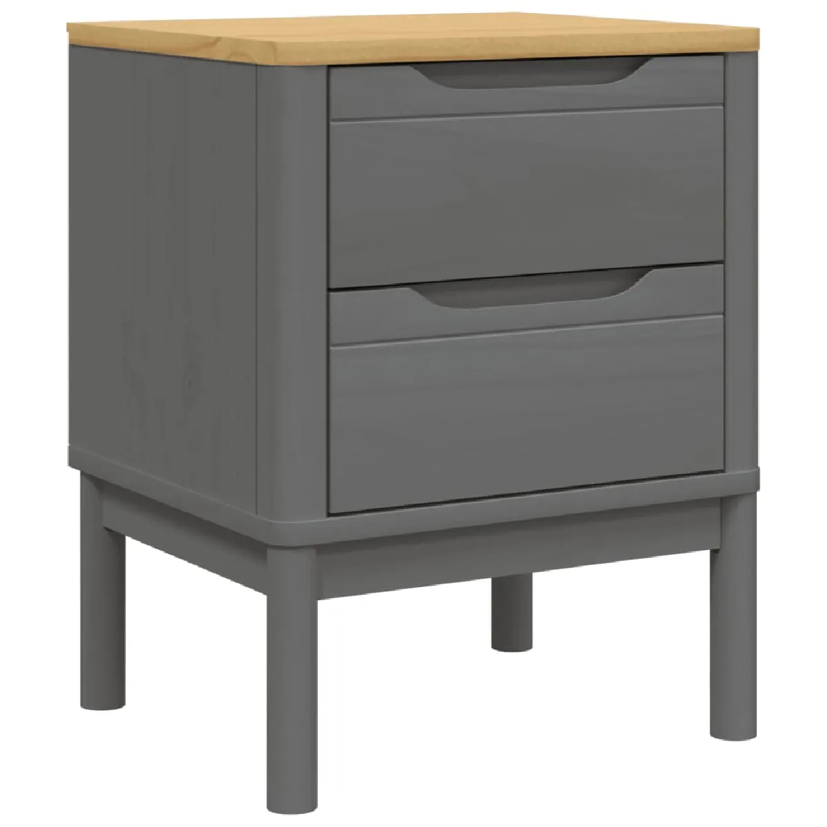 Table De Chevet Avec Deux Tiroirs 45 X 39 X 57 Cm Bois De Dec033915
