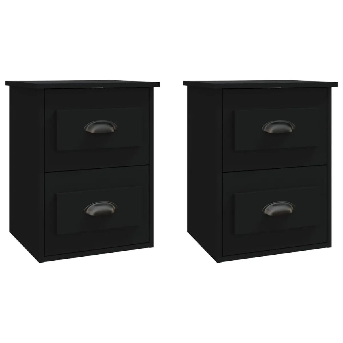 Lot De 2 Tables De Chevet Murales Avec Tiroirs 41,5 X 36 X 53 Dec036098