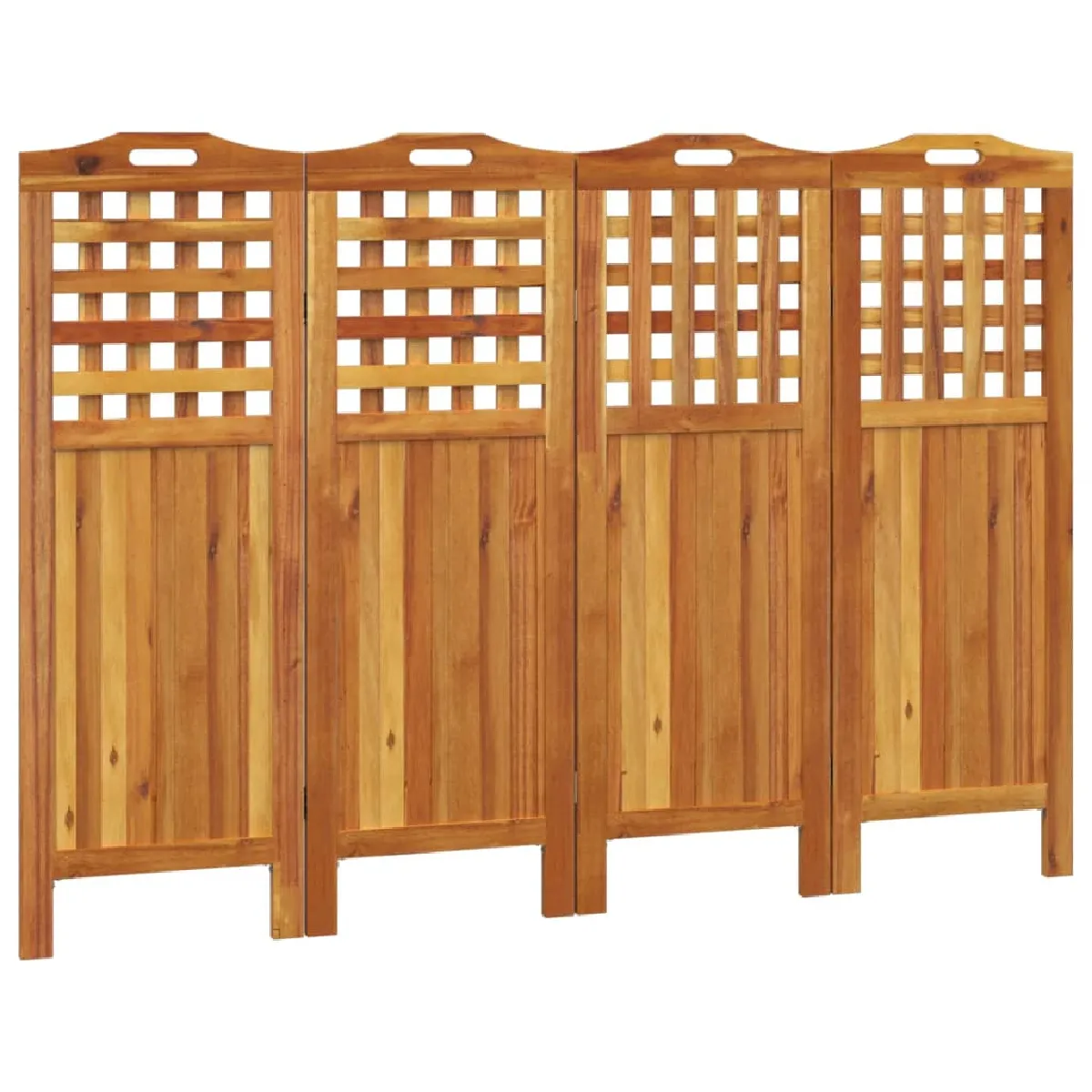 Paravent Séparateur De Pièce Cloison 4 Panneaux 162x2x115 Cm Bois D'acacia Marron Dec030820