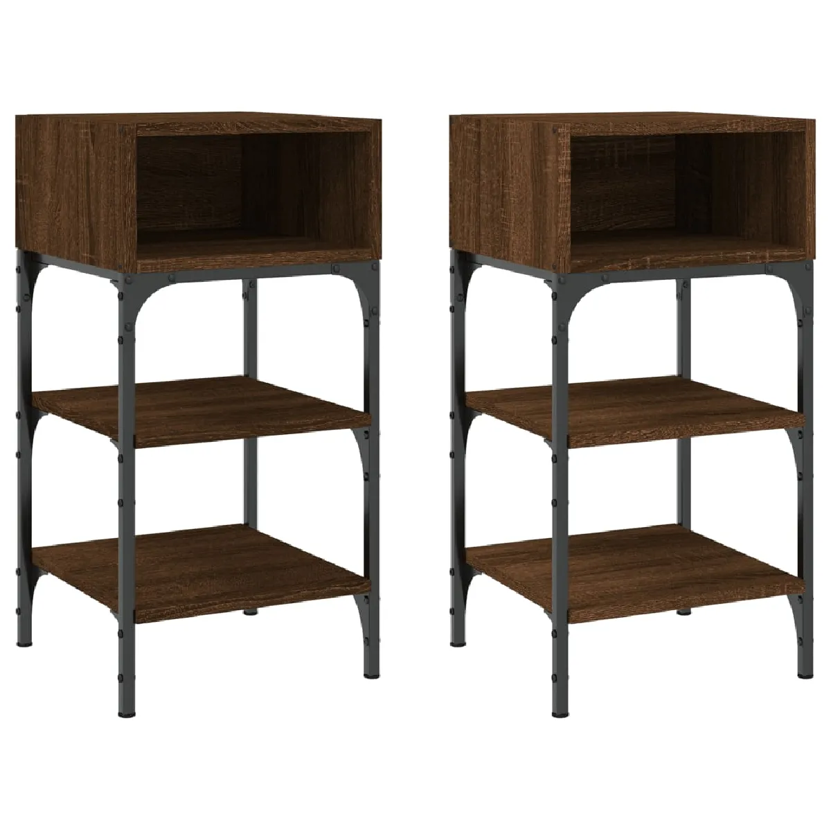 Lot De 2 Tables De Chevet Avec Étagères Et Compartiment Ouvert 35 X 34,5 Dec035158