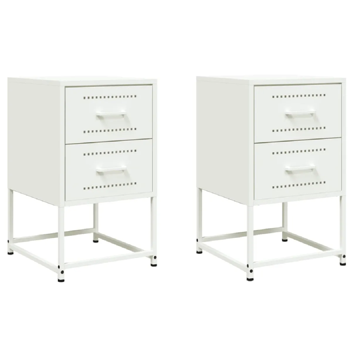 Lot De 2 Tables De Chevet Avec Tiroirs 36 X 39 X 60,5 Cm Dec034871