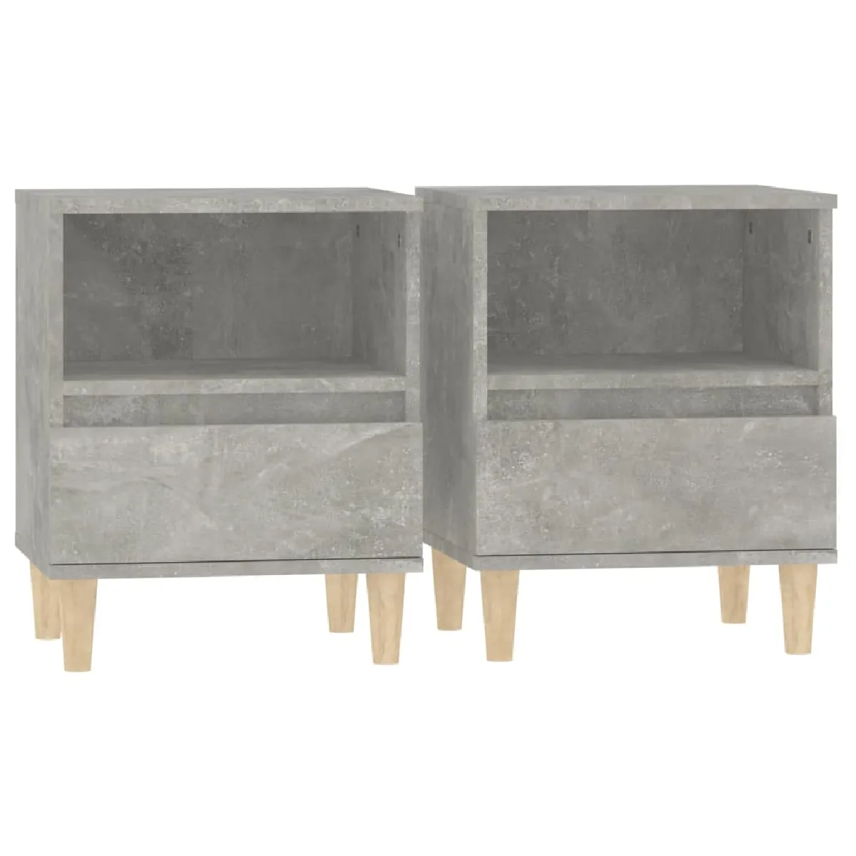 Lot De 2 Tables De Chevet Avec Tiroir Et Compartiment Ouvert 40 X 35 Dec035363